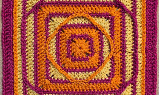 Geometric Eye Crochet Blanket Square